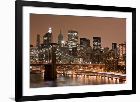 Brooklyn Bridge and Manhattan Skyline, New York City-Paul Souders-Framed Photographic Print