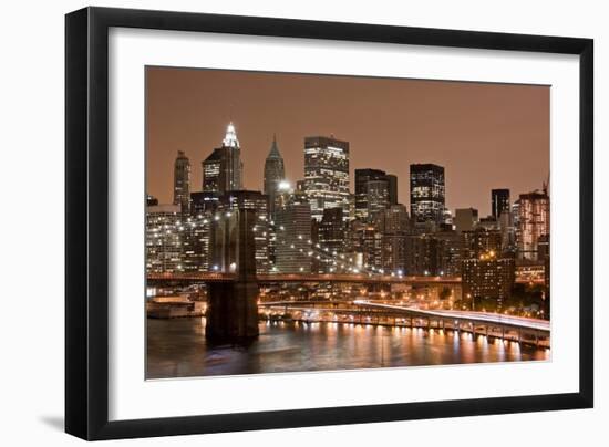 Brooklyn Bridge and Manhattan Skyline, New York City-Paul Souders-Framed Photographic Print