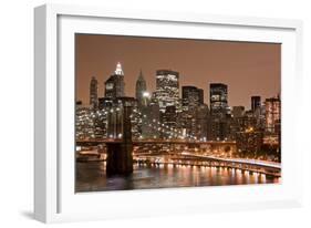 Brooklyn Bridge and Manhattan Skyline, New York City-Paul Souders-Framed Photographic Print