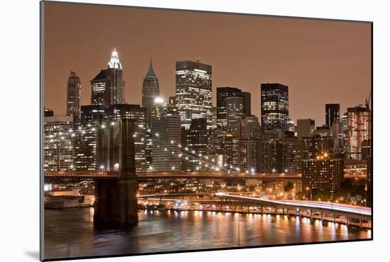 Brooklyn Bridge and Manhattan Skyline, New York City-Paul Souders-Mounted Photographic Print