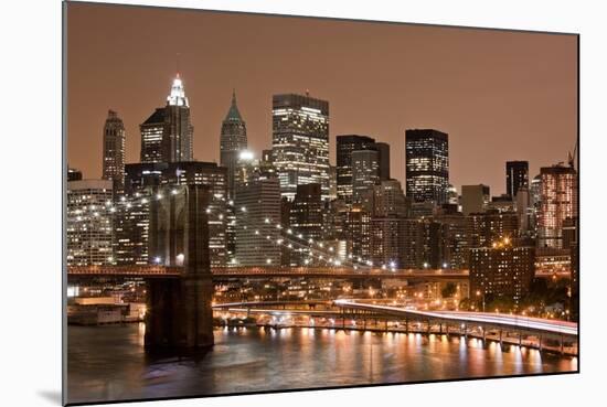 Brooklyn Bridge and Manhattan Skyline, New York City-Paul Souders-Mounted Photographic Print