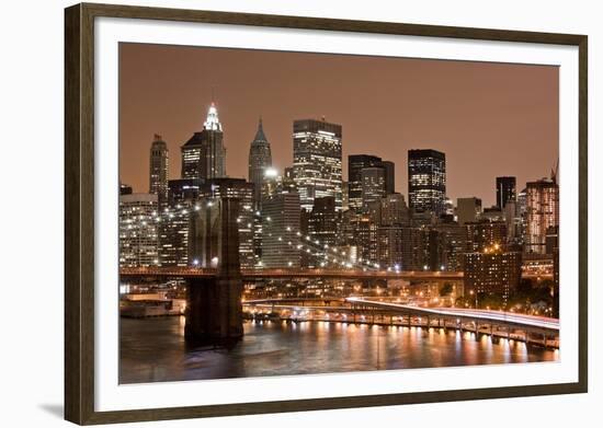 Brooklyn Bridge and Manhattan Skyline, New York City-Paul Souders-Framed Photographic Print