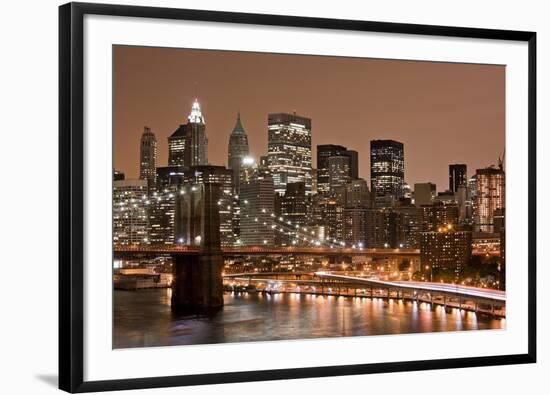 Brooklyn Bridge and Manhattan Skyline, New York City-Paul Souders-Framed Photographic Print