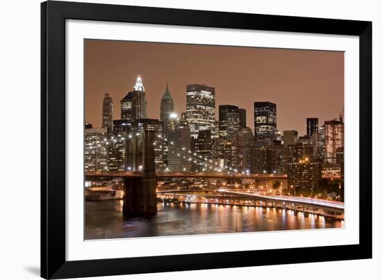 Brooklyn Bridge and Manhattan Skyline, New York City-Paul Souders-Framed Photographic Print