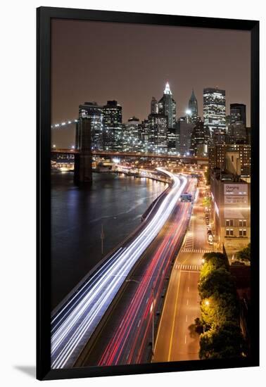 Brooklyn Bridge and Manhattan Skyline, New York City-Paul Souders-Framed Photographic Print