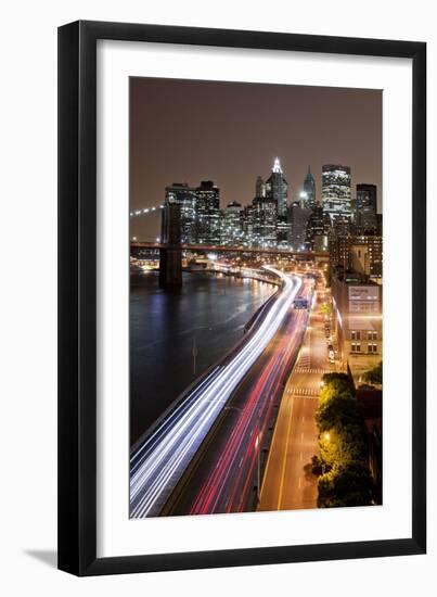 Brooklyn Bridge and Manhattan Skyline, New York City-Paul Souders-Framed Photographic Print