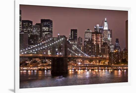 Brooklyn Bridge and Manhattan Skyline, New York City-Paul Souders-Framed Photographic Print