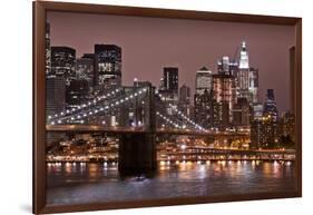 Brooklyn Bridge and Manhattan Skyline, New York City-Paul Souders-Framed Photographic Print