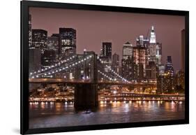 Brooklyn Bridge and Manhattan Skyline, New York City-Paul Souders-Framed Photographic Print