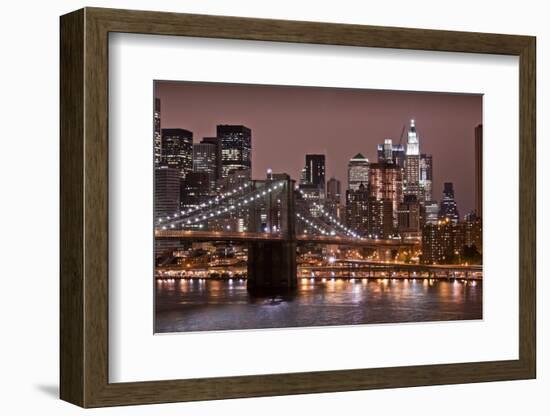 Brooklyn Bridge and Manhattan Skyline, New York City-Paul Souders-Framed Photographic Print