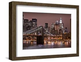 Brooklyn Bridge and Manhattan Skyline, New York City-Paul Souders-Framed Photographic Print