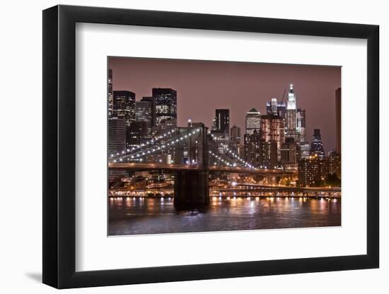 Brooklyn Bridge and Manhattan Skyline, New York City-Paul Souders-Framed Photographic Print