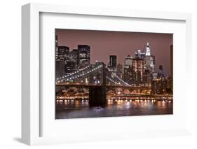 Brooklyn Bridge and Manhattan Skyline, New York City-Paul Souders-Framed Photographic Print