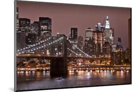 Brooklyn Bridge and Manhattan Skyline, New York City-Paul Souders-Mounted Photographic Print