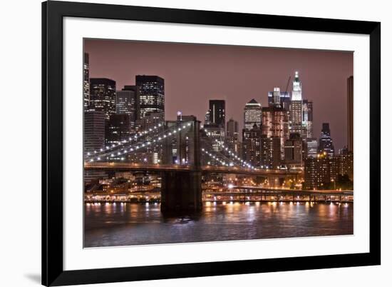 Brooklyn Bridge and Manhattan Skyline, New York City-Paul Souders-Framed Photographic Print