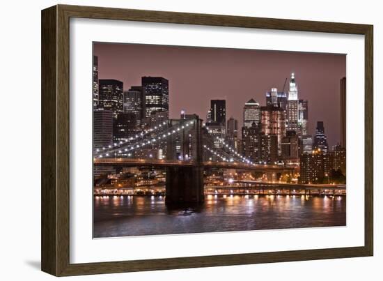 Brooklyn Bridge and Manhattan Skyline, New York City-Paul Souders-Framed Photographic Print