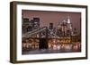 Brooklyn Bridge and Manhattan Skyline, New York City-Paul Souders-Framed Photographic Print