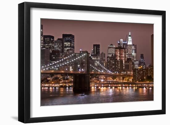 Brooklyn Bridge and Manhattan Skyline, New York City-Paul Souders-Framed Photographic Print