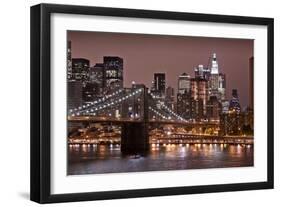 Brooklyn Bridge and Manhattan Skyline, New York City-Paul Souders-Framed Photographic Print