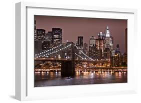 Brooklyn Bridge and Manhattan Skyline, New York City-Paul Souders-Framed Photographic Print