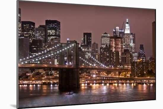 Brooklyn Bridge and Manhattan Skyline, New York City-Paul Souders-Mounted Photographic Print