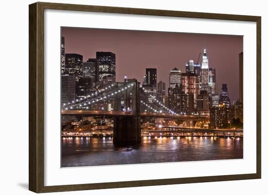 Brooklyn Bridge and Manhattan Skyline, New York City-Paul Souders-Framed Photographic Print
