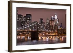 Brooklyn Bridge and Manhattan Skyline, New York City-Paul Souders-Framed Photographic Print