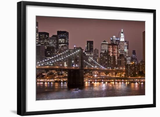 Brooklyn Bridge and Manhattan Skyline, New York City-Paul Souders-Framed Photographic Print