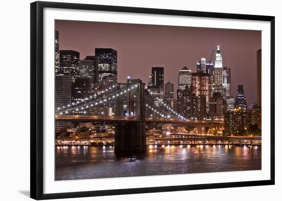 Brooklyn Bridge and Manhattan Skyline, New York City-Paul Souders-Framed Photographic Print