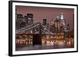 Brooklyn Bridge and Manhattan Skyline, New York City-Paul Souders-Framed Photographic Print