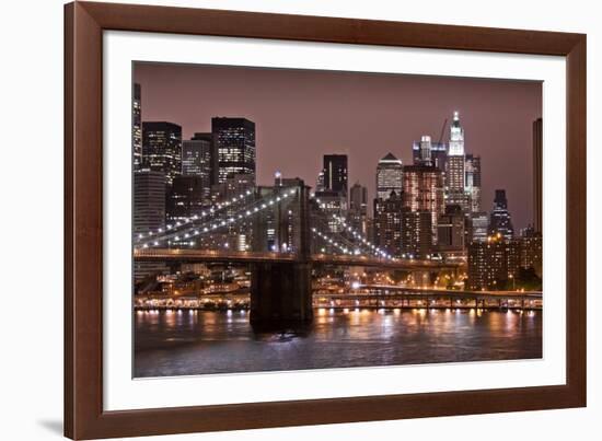 Brooklyn Bridge and Manhattan Skyline, New York City-Paul Souders-Framed Photographic Print