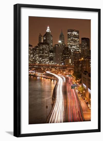 Brooklyn Bridge and Manhattan Skyline, New York City-Paul Souders-Framed Photographic Print