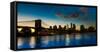 Brooklyn Bridge and Manhattan Skyline, NY, NY at Sunset-null-Framed Stretched Canvas