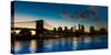 Brooklyn Bridge and Manhattan Skyline, NY, NY at Sunset-null-Stretched Canvas