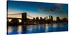 Brooklyn Bridge and Manhattan Skyline, NY, NY at Sunset-null-Stretched Canvas