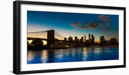 Brooklyn Bridge and Manhattan Skyline, NY, NY at Sunset-null-Framed Photographic Print