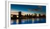 Brooklyn Bridge and Manhattan Skyline, NY, NY at Sunset-null-Framed Photographic Print