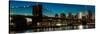 Brooklyn Bridge and Manhattan Skyline, NY, NY at Sunset-null-Stretched Canvas