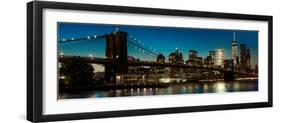 Brooklyn Bridge and Manhattan Skyline, NY, NY at Sunset-null-Framed Photographic Print