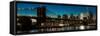 Brooklyn Bridge and Manhattan Skyline, NY, NY at Sunset-null-Framed Stretched Canvas