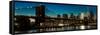 Brooklyn Bridge and Manhattan Skyline, NY, NY at Sunset-null-Framed Stretched Canvas