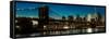 Brooklyn Bridge and Manhattan Skyline, NY, NY at Sunset-null-Framed Stretched Canvas