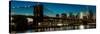 Brooklyn Bridge and Manhattan Skyline, NY, NY at Sunset-null-Stretched Canvas