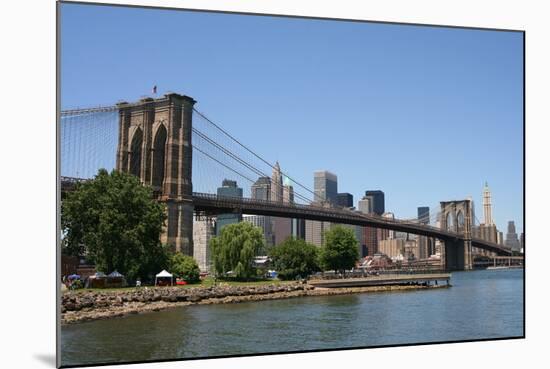 Brooklyn Bridge and Manhattan Skyline on a Clear Blue Day-Zigi-Mounted Photographic Print