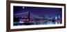 Brooklyn Bridge and Manhattan Skyline with a Full Moon Overhead-Littleny-Framed Art Print