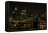 Brooklyn Bridge and Manhattan Skyline-p.lange-Framed Stretched Canvas