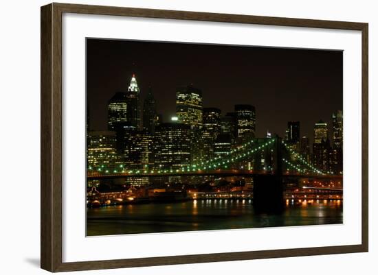 Brooklyn Bridge and Manhattan Skyline-p.lange-Framed Photographic Print