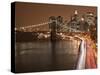 Brooklyn Bridge and Parkway, East River with Lower Manhattan Skyline, Brooklyn, New York, Usa-Paul Souders-Stretched Canvas