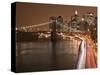 Brooklyn Bridge and Parkway, East River with Lower Manhattan Skyline, Brooklyn, New York, Usa-Paul Souders-Stretched Canvas