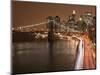 Brooklyn Bridge and Parkway, East River with Lower Manhattan Skyline, Brooklyn, New York, Usa-Paul Souders-Mounted Photographic Print